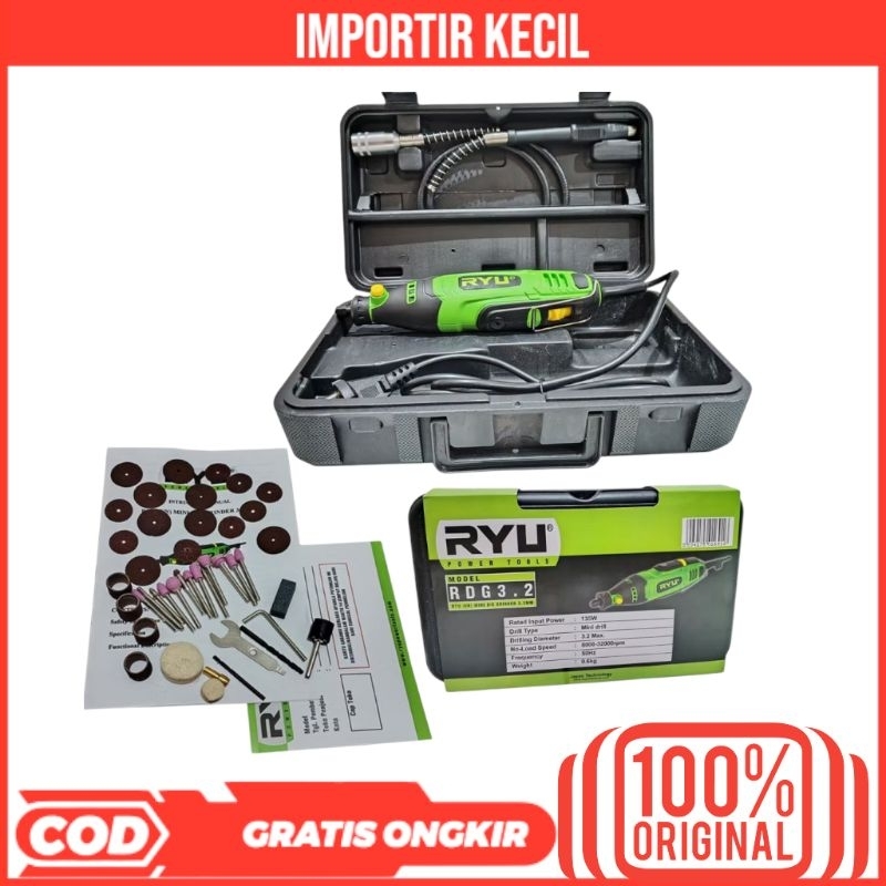RYU MINI DIE GRINDER LISTRIK RDG 3.2 MESIN GRAFIR TUNER DRILL BOR MINI