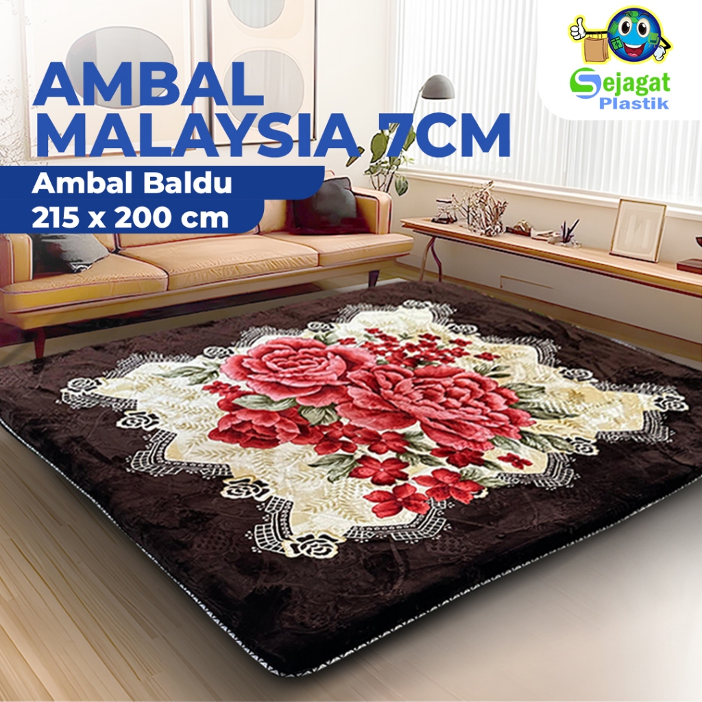 Sejagat Plastik - Ambal Malaysia Emboss ukuran 215 x 200 cm TEBAL 7 CM Ambal Premium ukuran Jumbo da