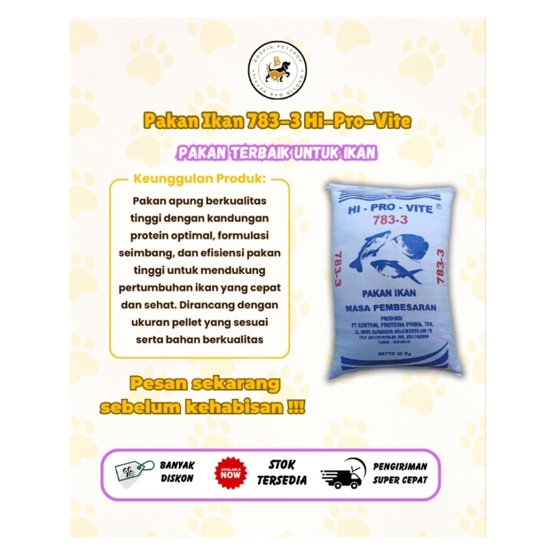Pakan Ikan 783-3 Hi-Pro-Vite – Nutrisi Optimal untuk Pertumbuhan Maksimal