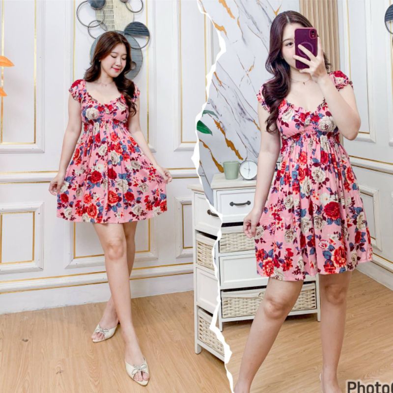 KUMIKO WEAR Dress elsa  - mini dress non busui - baju daster viral sexy