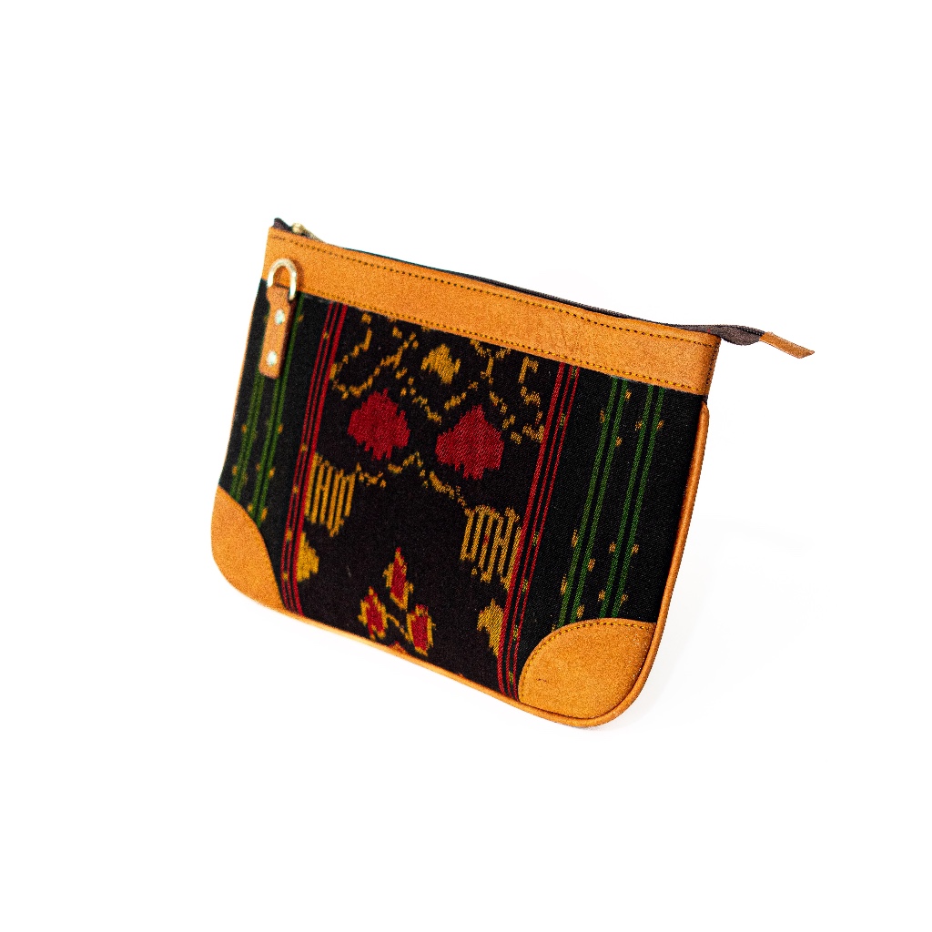 2in1 Tas Batik Clutch Motif Ten Kulit Sapi Asli Selempang Wanita