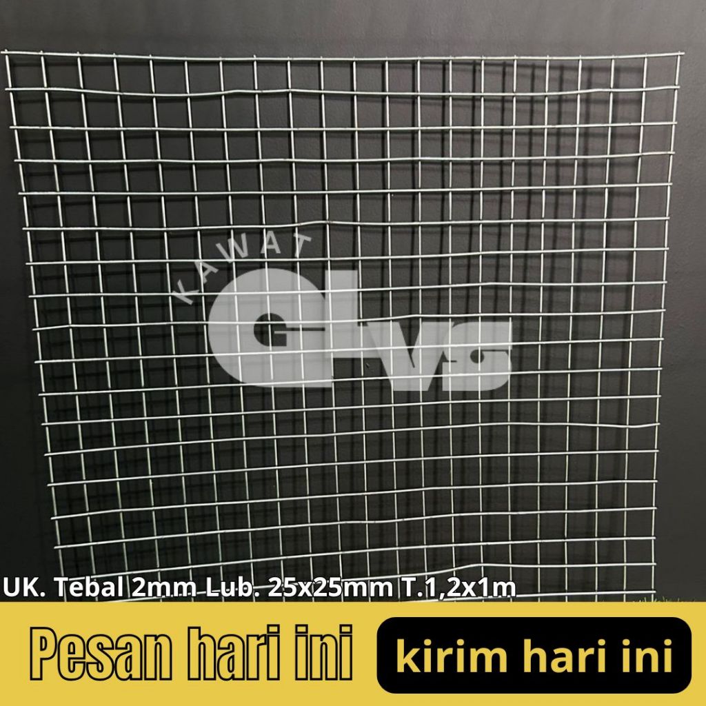 Kawat Loket RAM Galvanis Lembar Tebal 2 Mili Lubangan 2.5 X 2.5cm (ukuran 1,2 x 1 Meter)