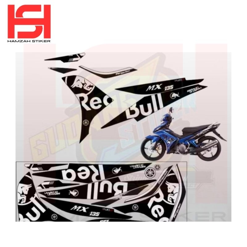 {HS} Jual Stiker Yamaha New Jupiter MX / NJMX 135 Motif Redbull Striping Variasi
