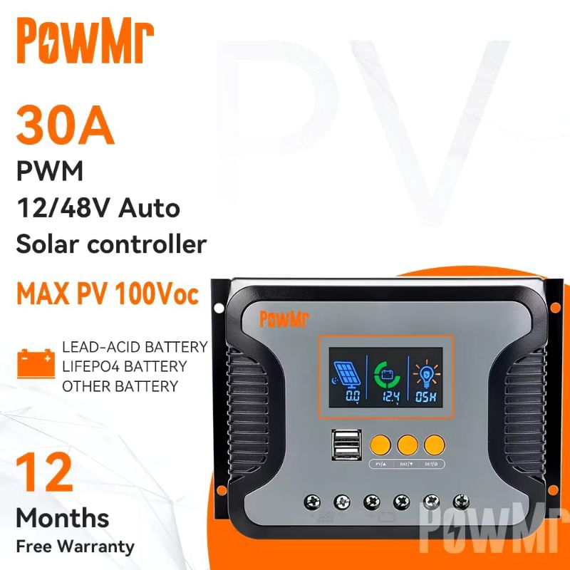 powmr pwm 30A scc 12v/24/36/48v automatic