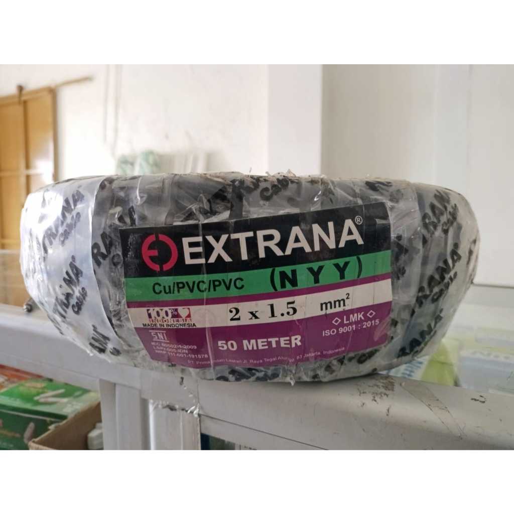 Kabel Listrik NYY 2x1,5mm 50M EXTRANA | EXTRANA Kabel NYY | SNI