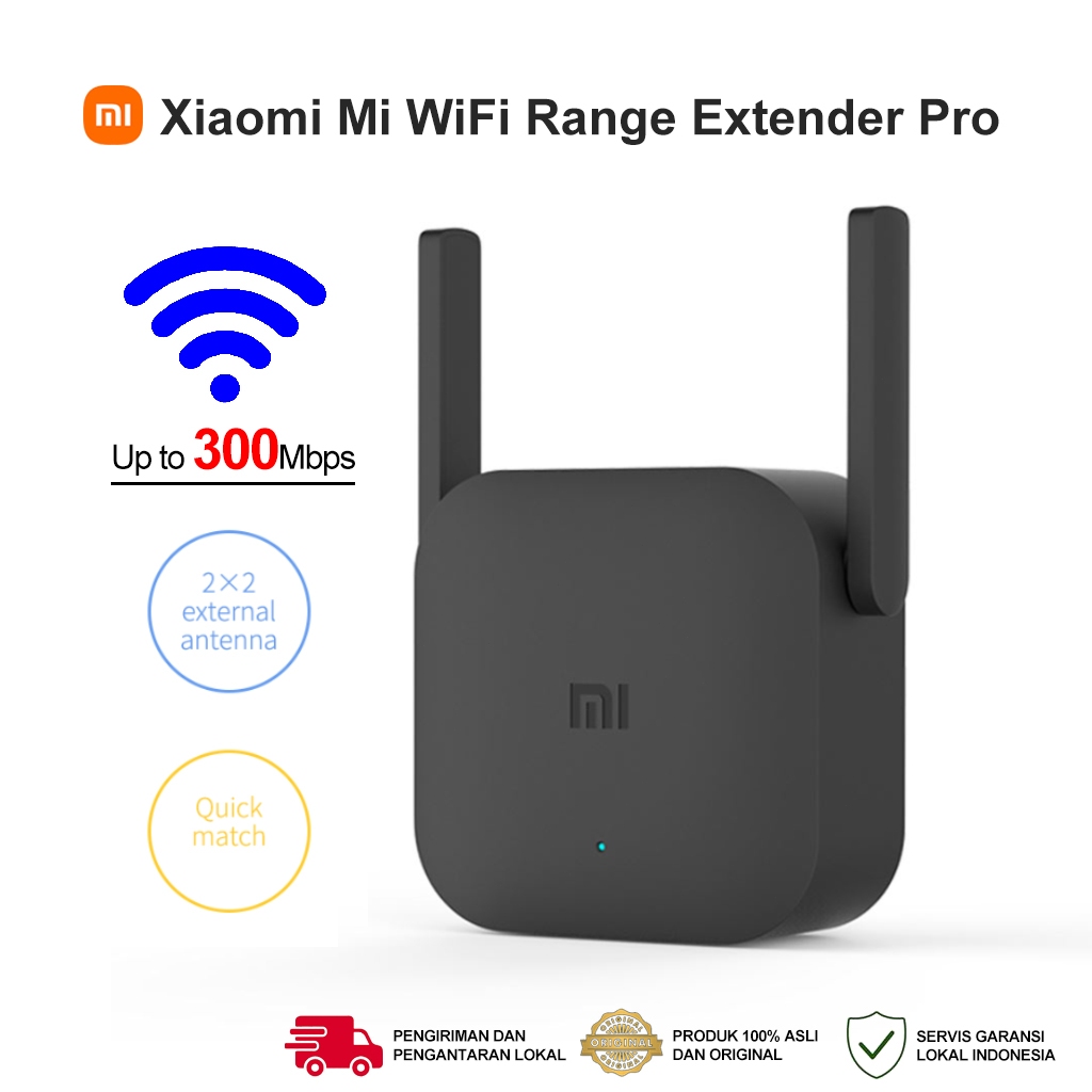 Xiaomi WiFi Range Extender Pro 300Mbps Wireless Extender Penguat WiFi Jarak Jauh Penguat Singal
