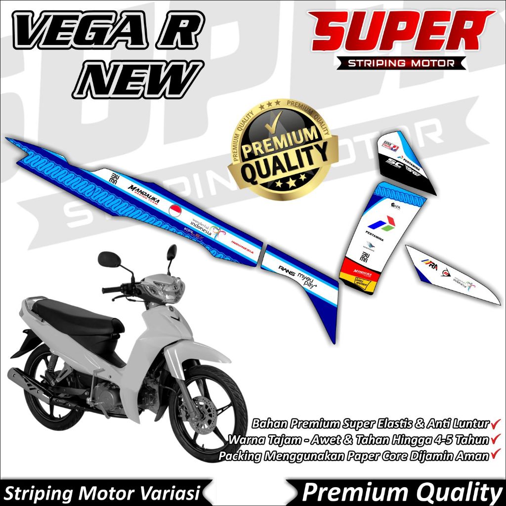 Stiker Vega R New Anti Luntur keren Striping Vega R New Striping Yamaha Vega R New Mandalika