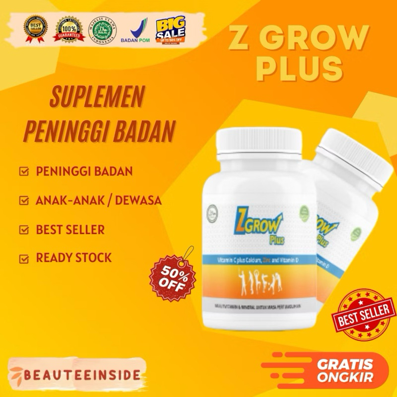 [Z-GROW PLUS] PENINGGI BADAN ORIGINAL / SUPLEMEN SUSU ANAK - DEWASA TINGGI KALSIUM BPOM TERLARIS