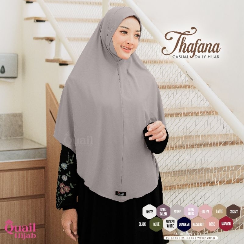 Jilbab Instan Bergo Jumbo Jersey THAFANA Original Quail Hijab