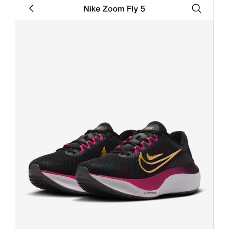 READY zoomx fly 5 black pink 38.5