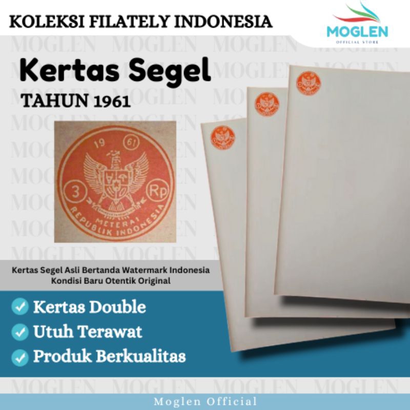 

Kertas Segel Tahun 1961 Double Slide Asli Original