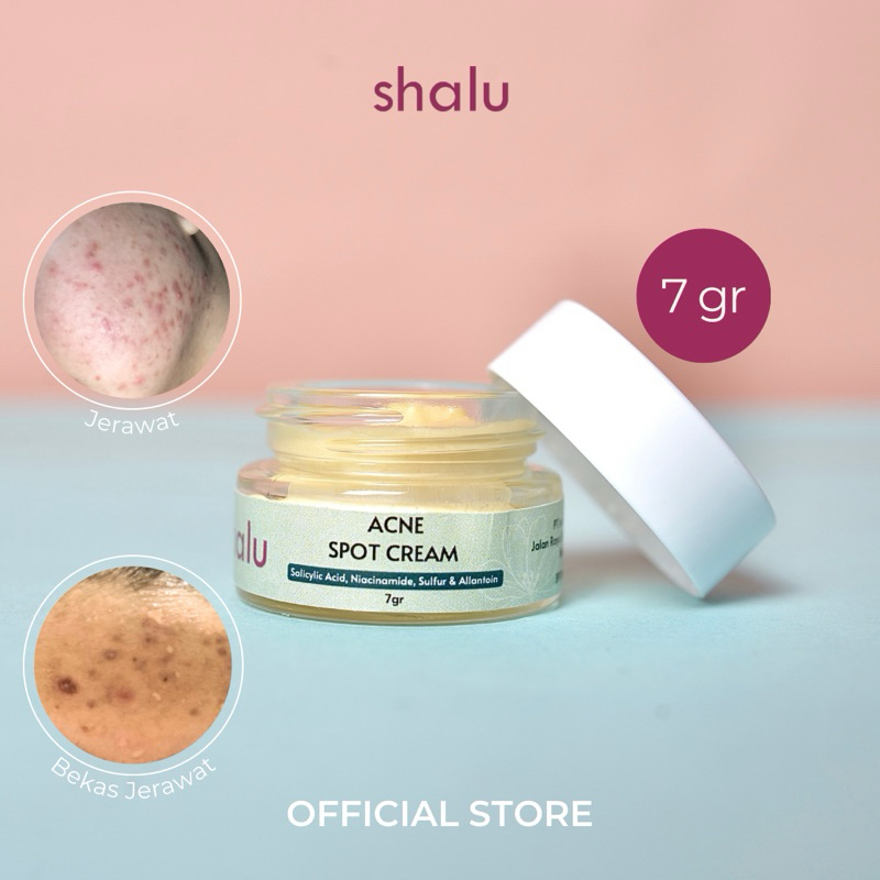 SHALU Acne Spot Cream 7g | Salep Cream Totol Jerawat Atasi untuk Jerawat, Beruntusan dan Memudarkan 