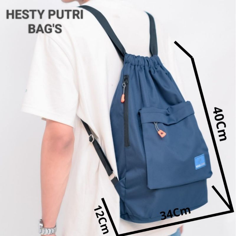 TAS SERUT MULTIFUNGSI STRING BAG GENDONG WATERPROOF PRIA&WANITA UNTUK KULIAH, OLAHRAGA, BERSANTAI, S