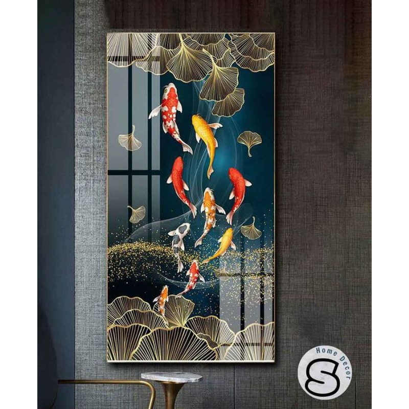 Lukisan Dinding Ikan Koi Feng Shui.