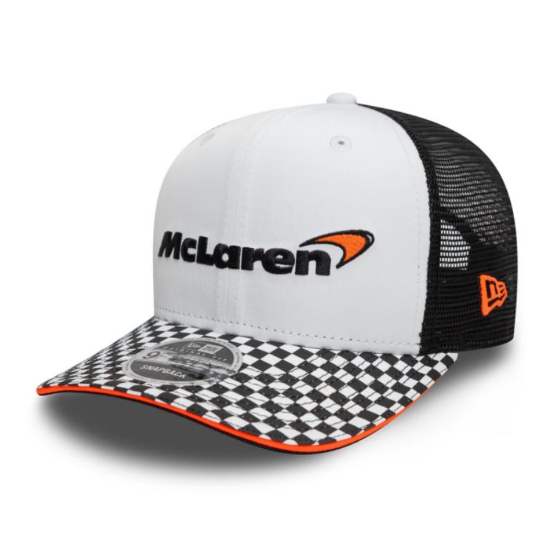 Topi New Era Cap McLaren Racing Checkered Visor Trucker 9Fifty Snapback Original