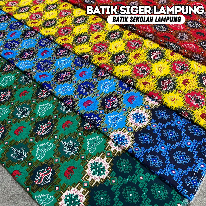 Kain Batik Sekolah Siger Lampung | Bahan Besway Ringan Lembut Tidak Kusut Untuk Baju Seragam Sekolah