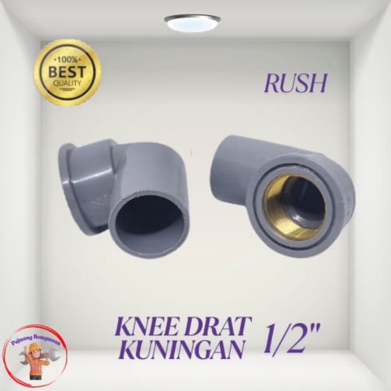 KNEE Drat Kuningan / KNEE PVC Drat Dalam Kuningan 1/2" , 3/4" , 1/2"x3/4" RUSH