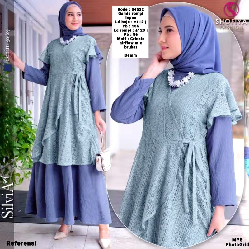 GAMIS ROMPI OUTER BROKAT LEPAS PASANG