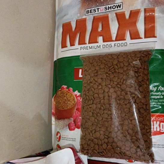 Maxi Premium Dog Food Repack 1 kg makanan anjing