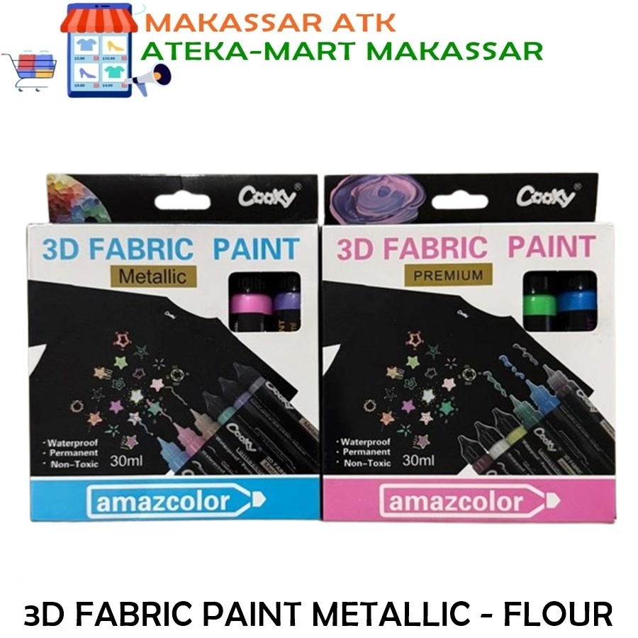 

[1BOX/6PCS] 3D FABRIC PAINT PREMIUM FLOUR - METALLIC 30ML