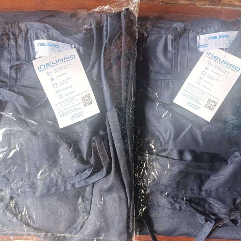 APD gown bahan kain warna navy