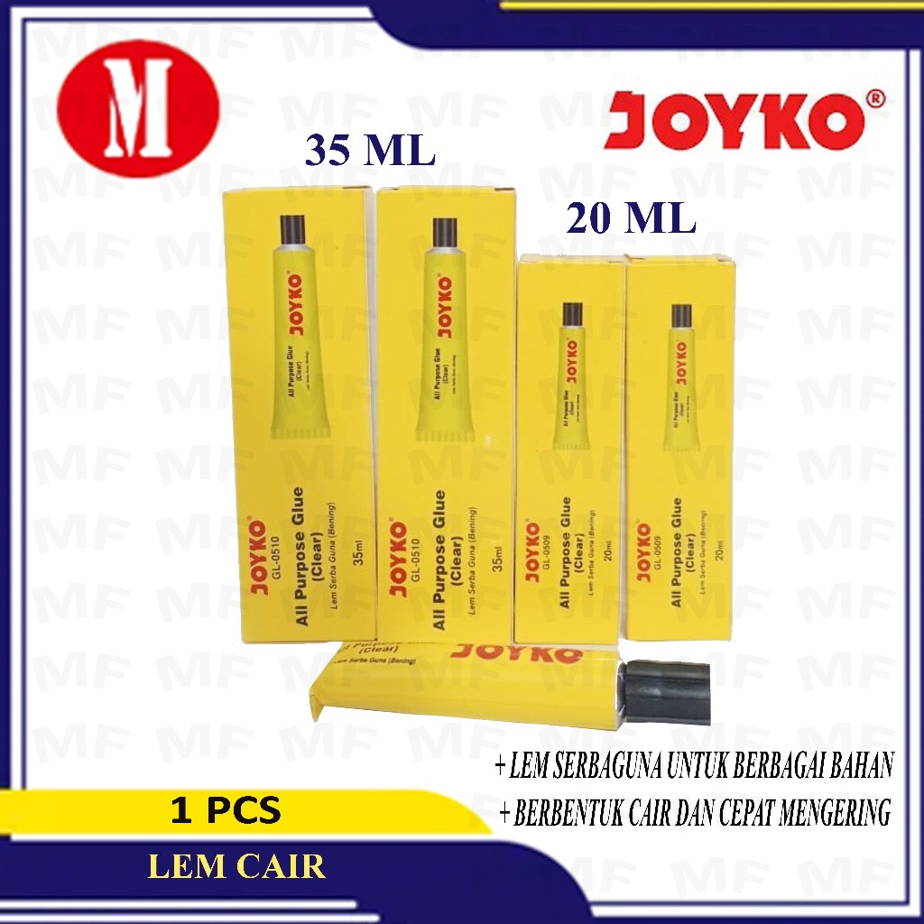 

Lem Cair Joyko serbaguna (Bening) GL-0510 35ml & 20 ml