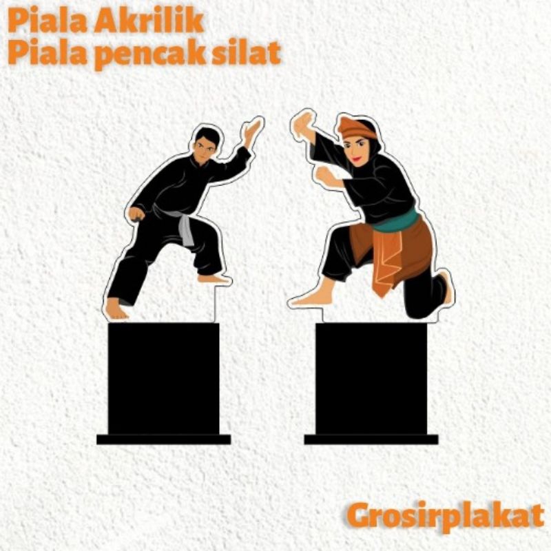Piala Pencak Silat Pakat Silat Akrilik Custom PialaBela Diri