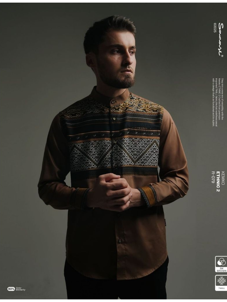 Samase Kemko R079 Baju Koko Batik Pria Dewasa Kemko Lengan Panjang