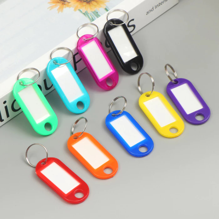 Tag Gantungan Kunci Label Nama / Keychain Ring Name Tag / Gantungan Kunci Plastik Label Nama / Ganci