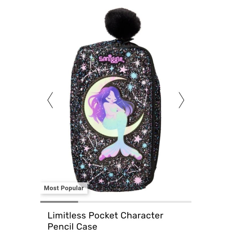 

Smiggle Mermaid Soft Pencil Case (Black)