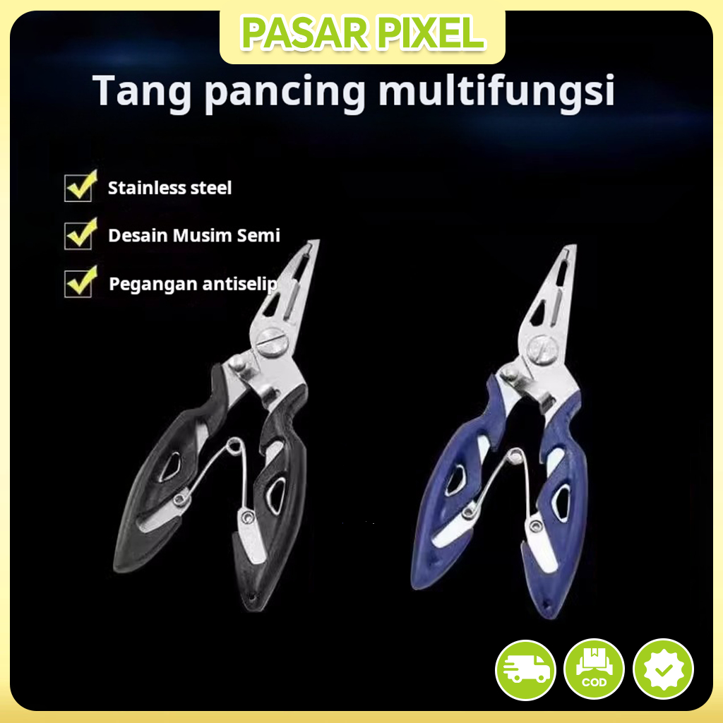 Tang pancing multifungsi berbahan baja tahan karat, gunting pancing, tang pancing multifungsi, gunti