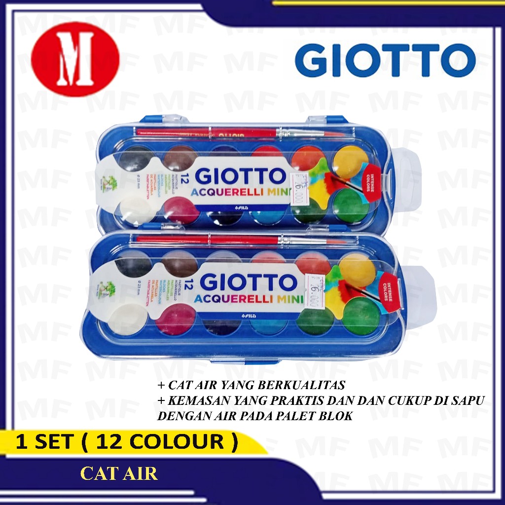 

Cat air Giotto acquerelli mini 12 warna.