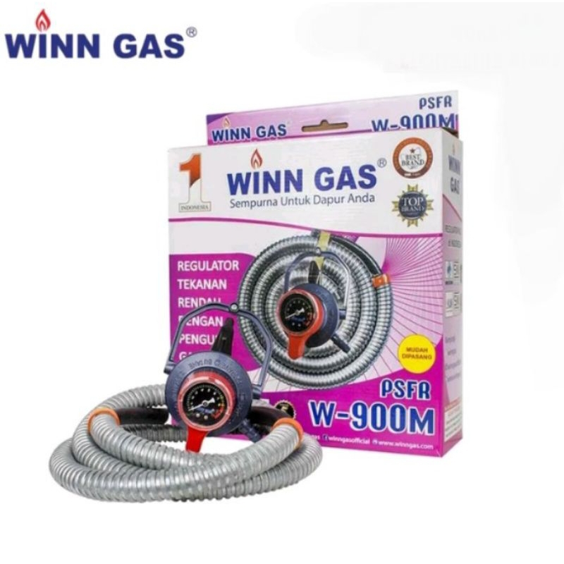 WINN GAS - PAKET SELANG REGULATOR WIN GAS W 900M ANTI BOCOR ORIGINAL / Win Gas W900M ORIGINAL