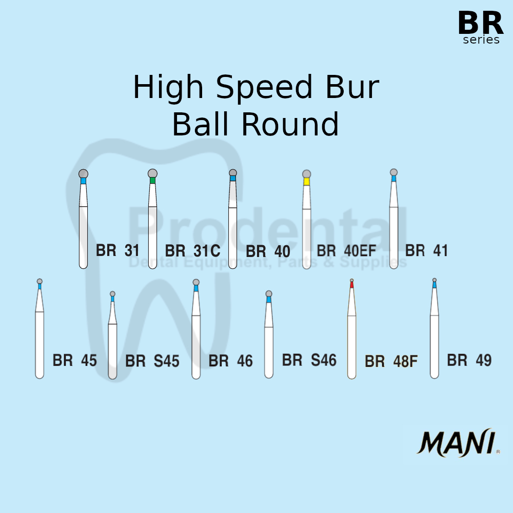 Bur gigi ball round / dental diamond bur gigi high speed highspeed (BR)