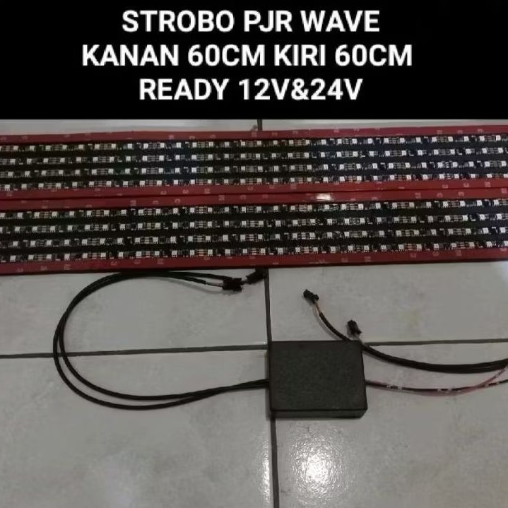 LAMPU STROBO PJR WAVE BUS 60CM KANAN KIRI 12V/24V 1SET+MODUL