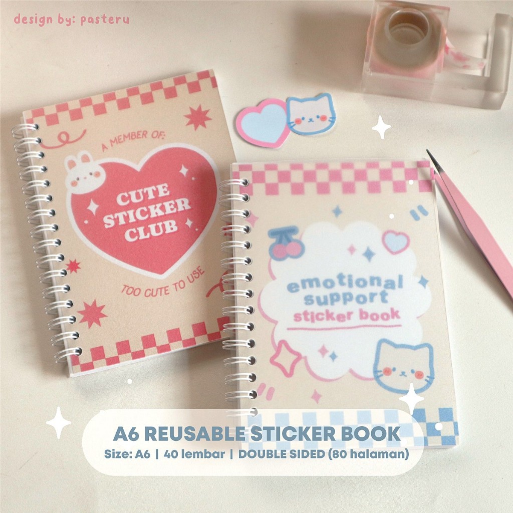 

A6 Reusable Sticker Book "Cute Sticker" | Buku Tempel Stiker | Pasteru