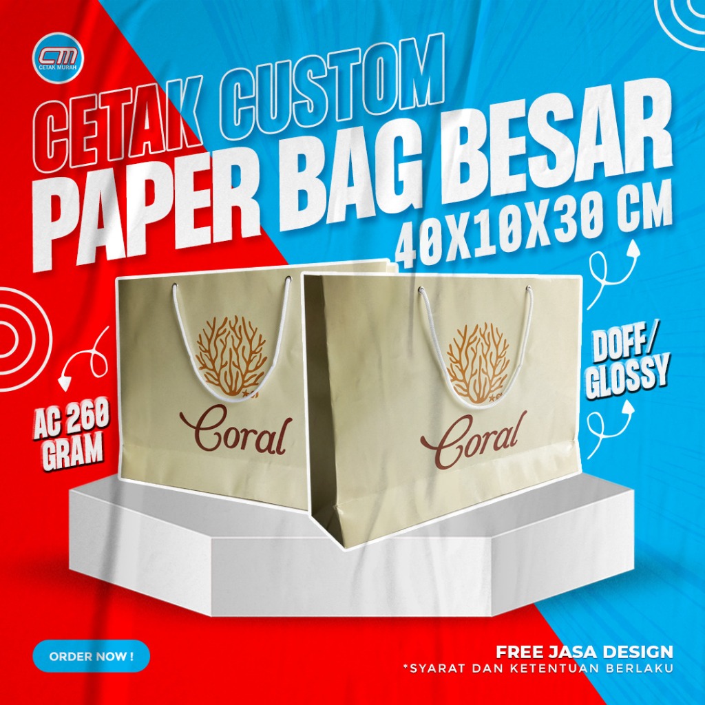

Paperbag Besar Custom Ukuran 40 x 10 x 30 Cm