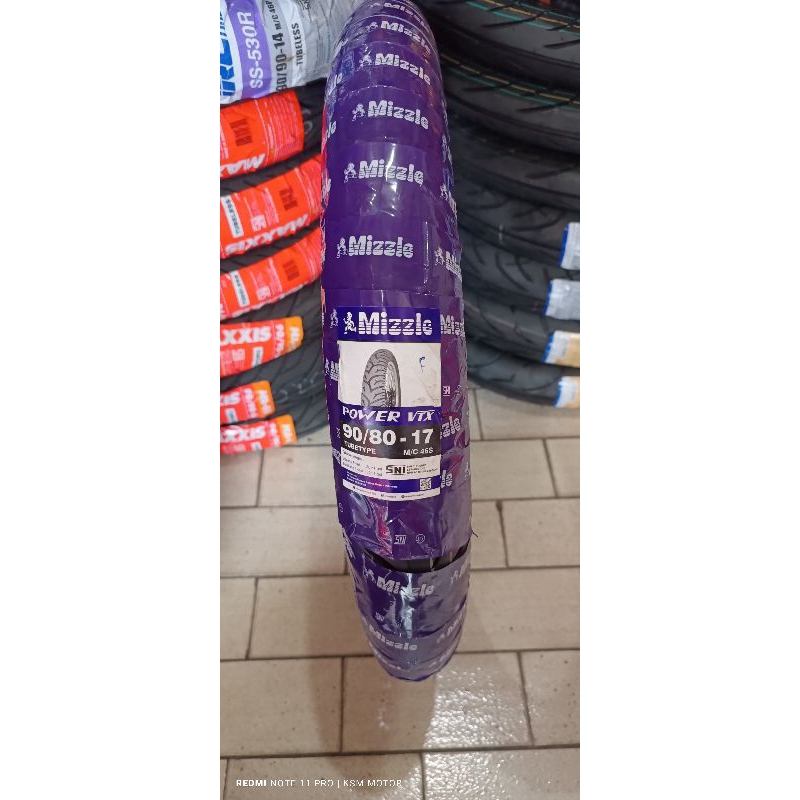 BAN LUAR MIZZLE POWER VTX 80/80-17 90/80-17 TUBETYPE RING 17 UNTUK MOTOR BEBEK SPORT