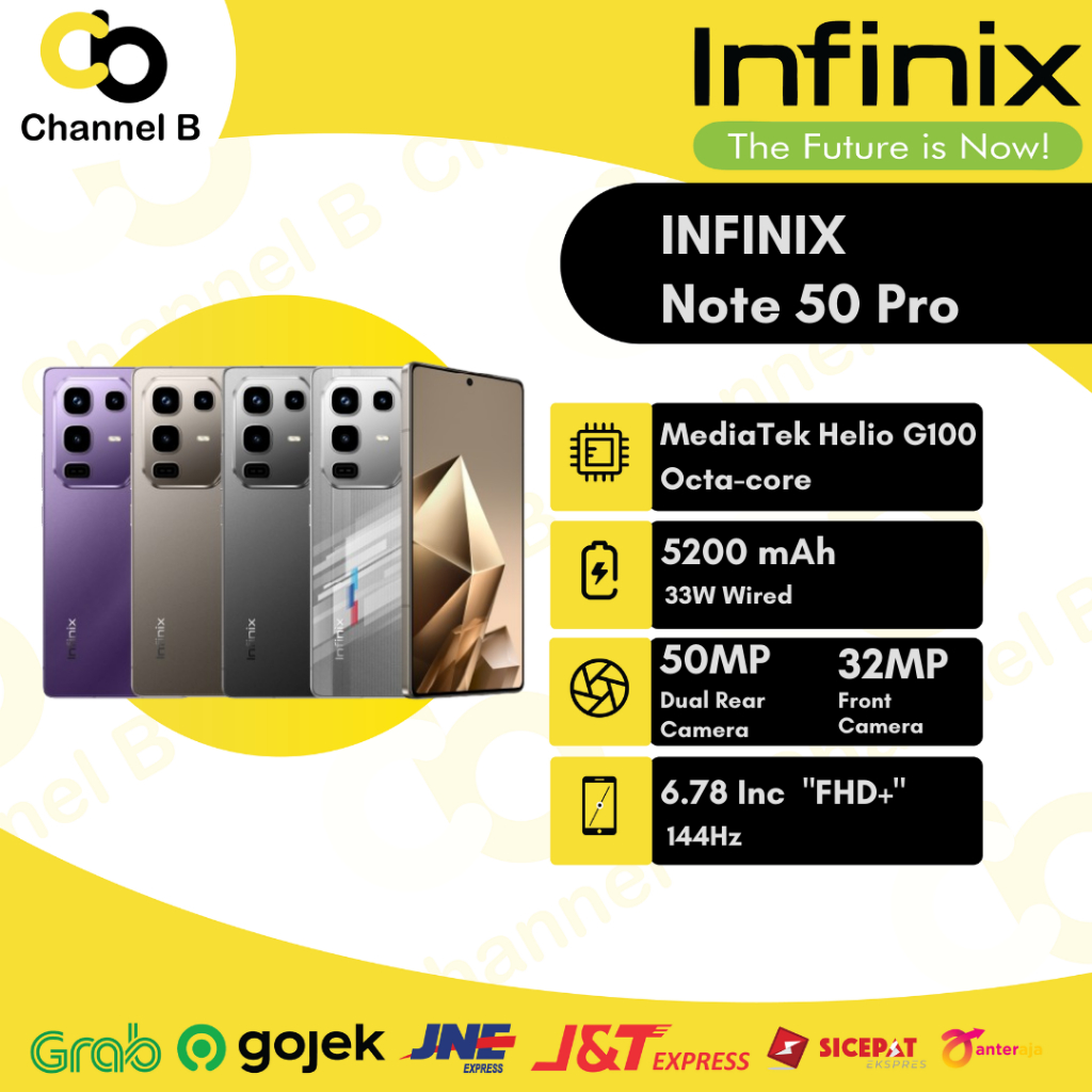 Infinix Note 50 Pro - Smartphone ( Ram 8GB + Rom 256GB ) Garansi Resmi