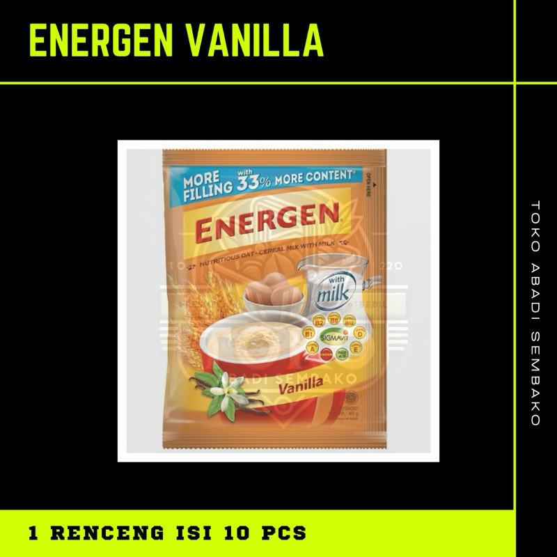 

ENERGEN VANILA RENCENG , 1 renceng isi 10 pcs