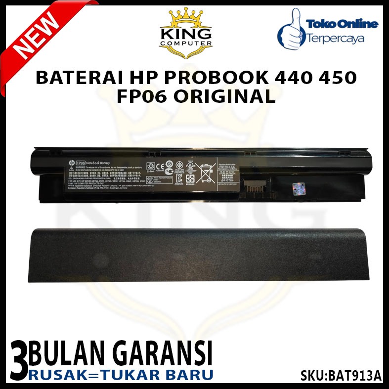 BATERAI HP FP06 PROBOOK 440-G0 450-G0 470-G0 455-G0 455-G1 HSTNN-W92C HSTNN-W93C ORIGINAL