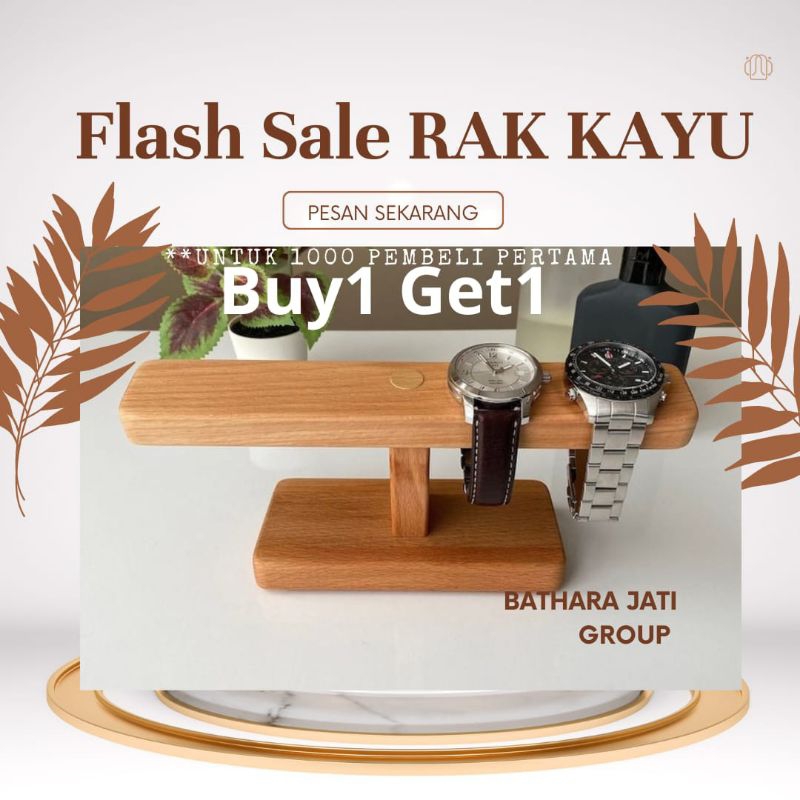 Rak Jam Tangan Display Jam tangan Kayu minimalis