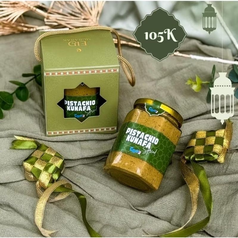 

BONBONNIERE X CRAVE - Pistachio Kunafa Spread - Hampers Lebaran Idul Fitri 2025 | Selai pistachio | Cemilan Pistachio Kunafa | Snack lebaran