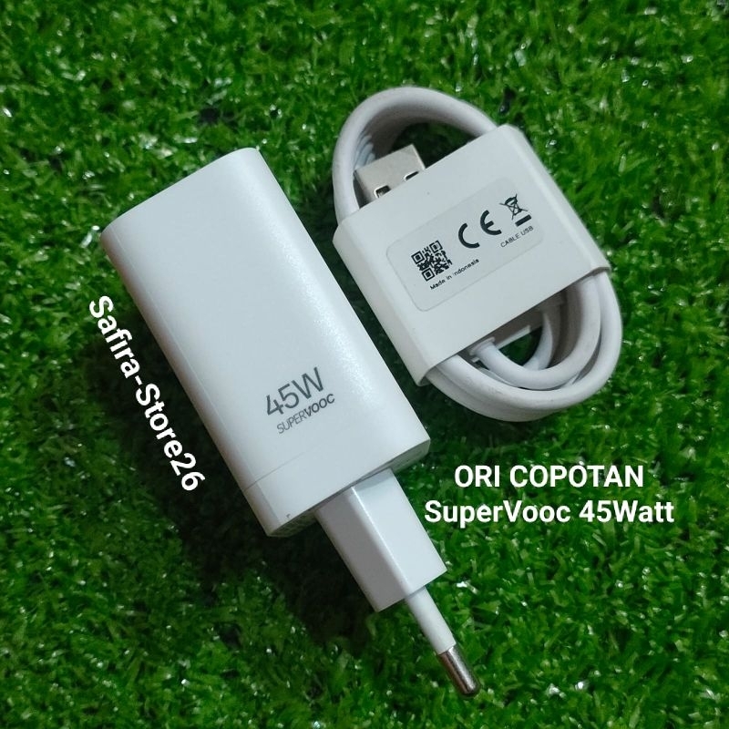 Charger Opo 45Wat Ori Bawan Opo Reno 12f A60 A3X A3 Pro DLL SuperVooc Type C Fast Charging Second OR