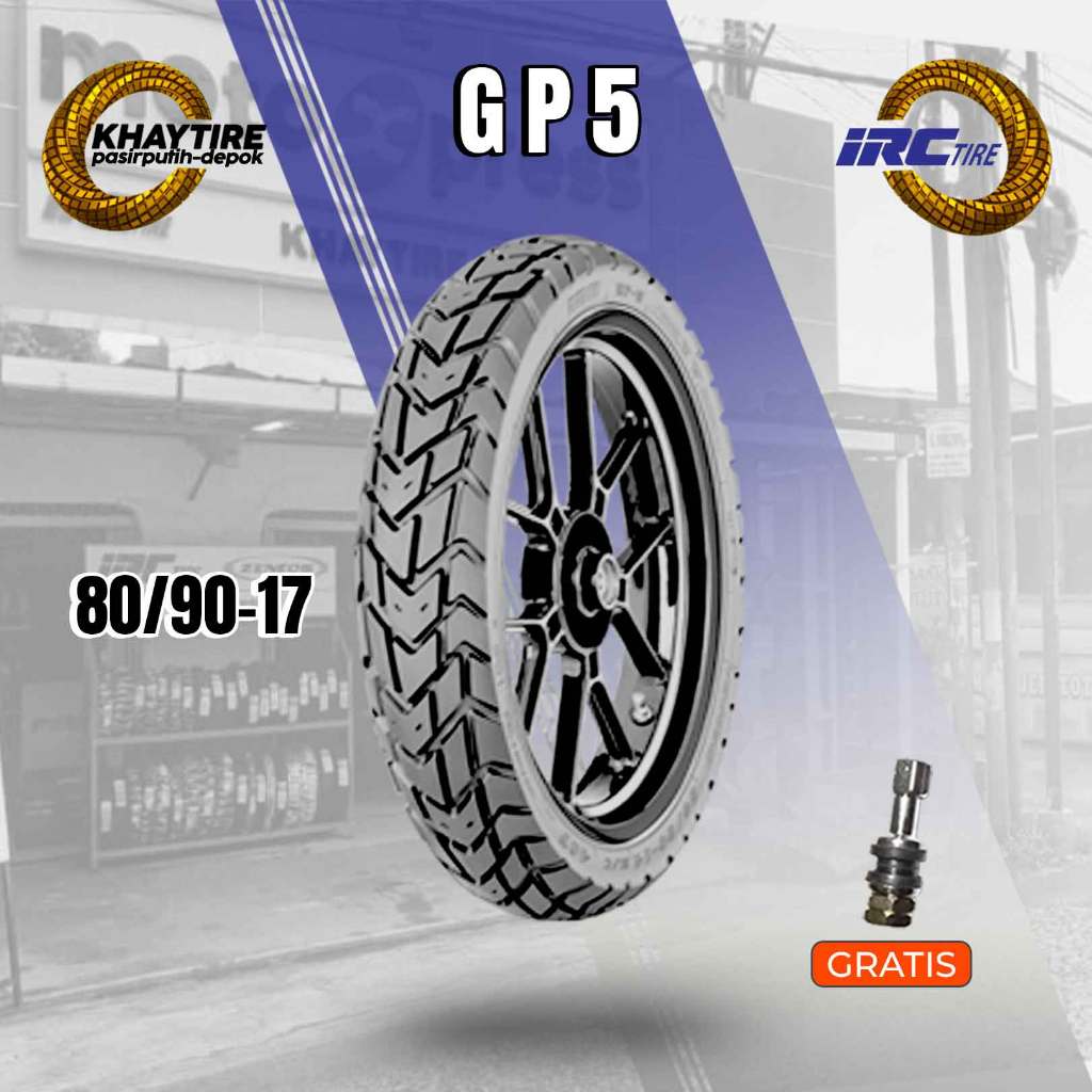 Satuan Ban Motor Bebek IRC GP5 80/90 Ring 17 Tubeless