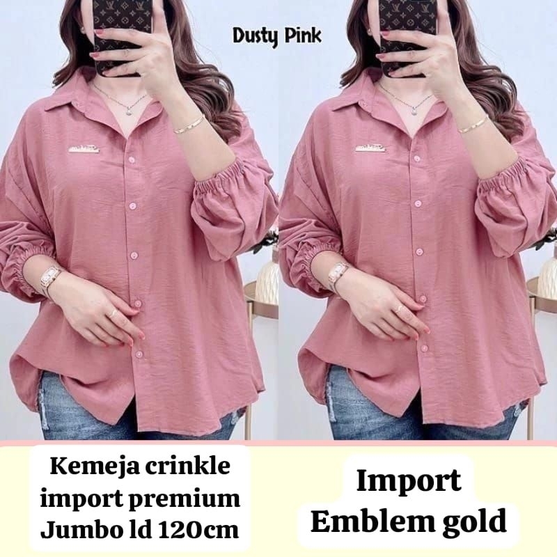 kemeja crinkle jumbo