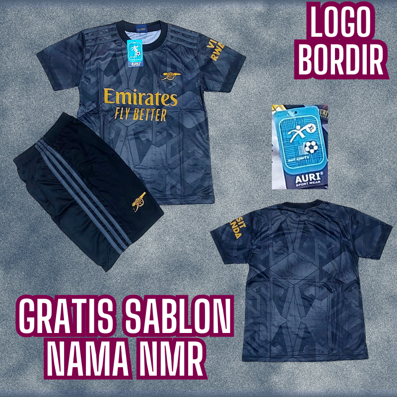 jersey baju bola arsenal /setelan bola arsenal hitam printing