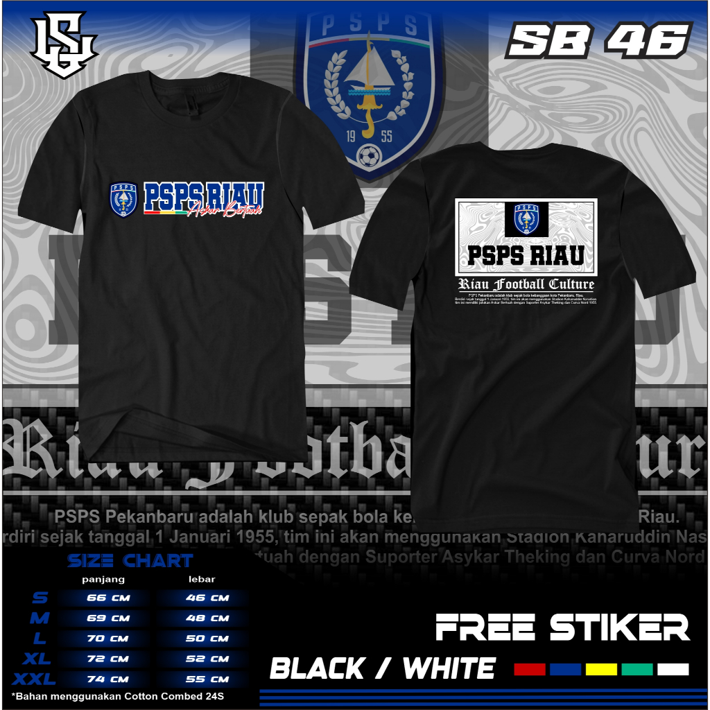 kaos PSPS Pekanbaru Riau all size kaos kekinian