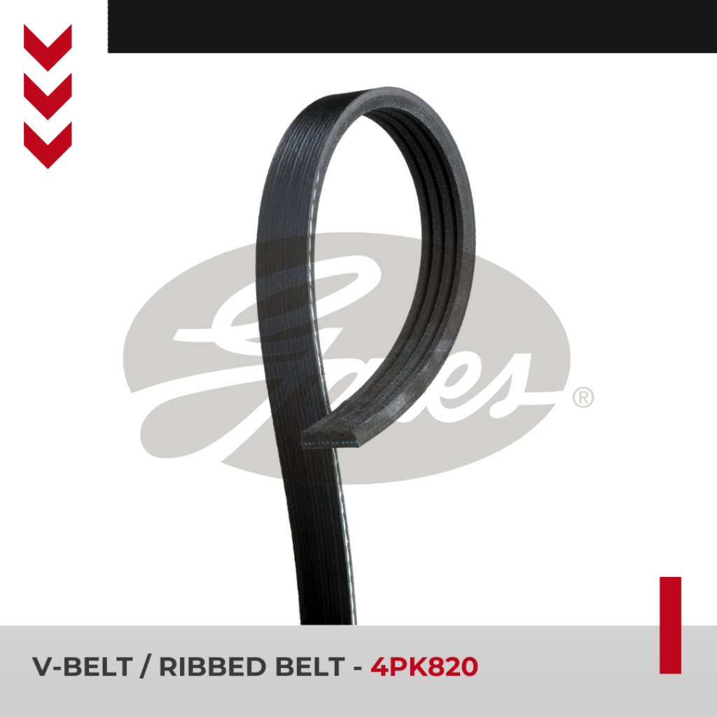 Gates V Belt CRV 2.0 Gen.1 "97-"01, Navara 2.5 "07-On , Starlet 1.3, Civic Ferio V-Belt 4PK820 Van B