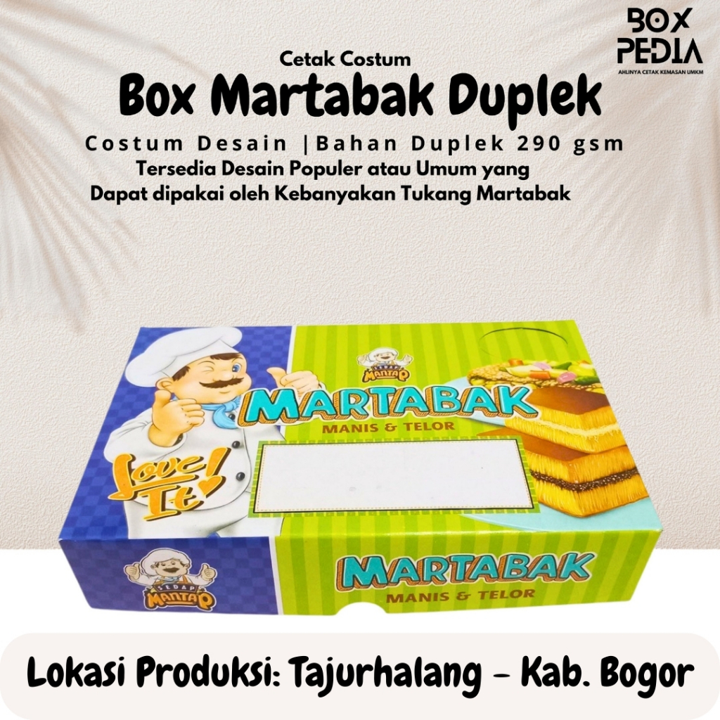 

Box Martabak Costum Desain Full Color MOQ 500 Pcs